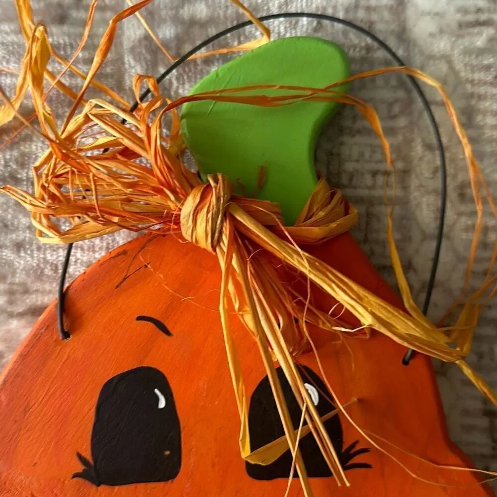 Pumpkin wall hanging 10.5” orange pumpkin whimsical